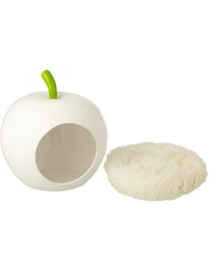 PAN CHAT POMME POLYRÉS BLA/VRT (45x42x45cm) 