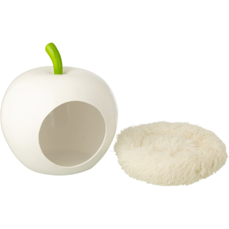 PAN CHAT POMME POLYRÉS BLA/VRT (45x42x45cm) 