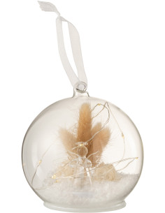 Boule de Noël lumineuse Led Ange XL en Verre Transparent - 1