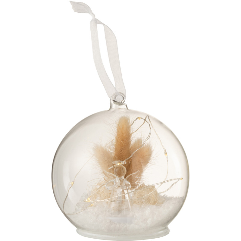 Boule de Noël lumineuse Led Ange XL en Verre Transparent - 1
