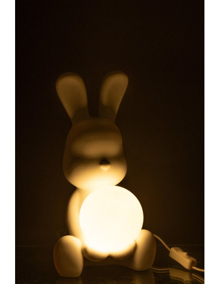 LAMPE LAPIN POLYRÉS BLA (22x25x30,5cm) 