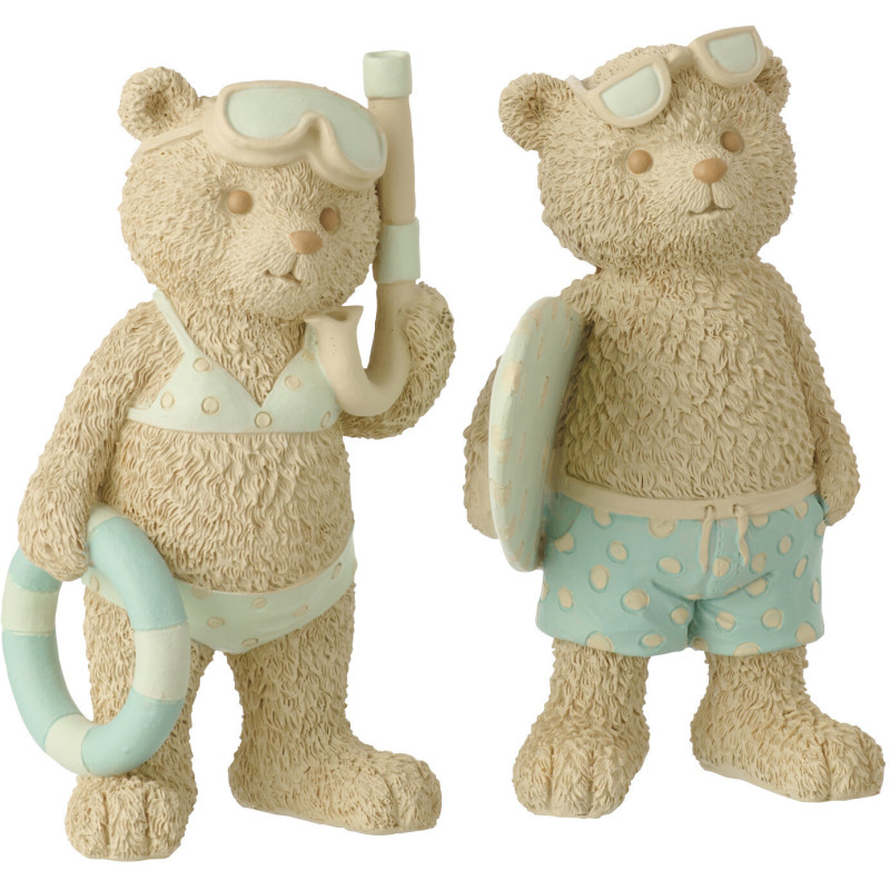 OURS FILLE/GARÇ BEI/BL S ASS2 (12,5x9,5x17,3cm) 