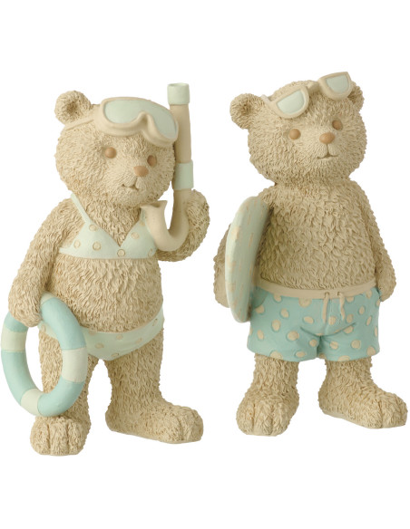 OURS FILLE/GARÇ BEI/BL S ASS2 (12,5x9,5x17,3cm) 