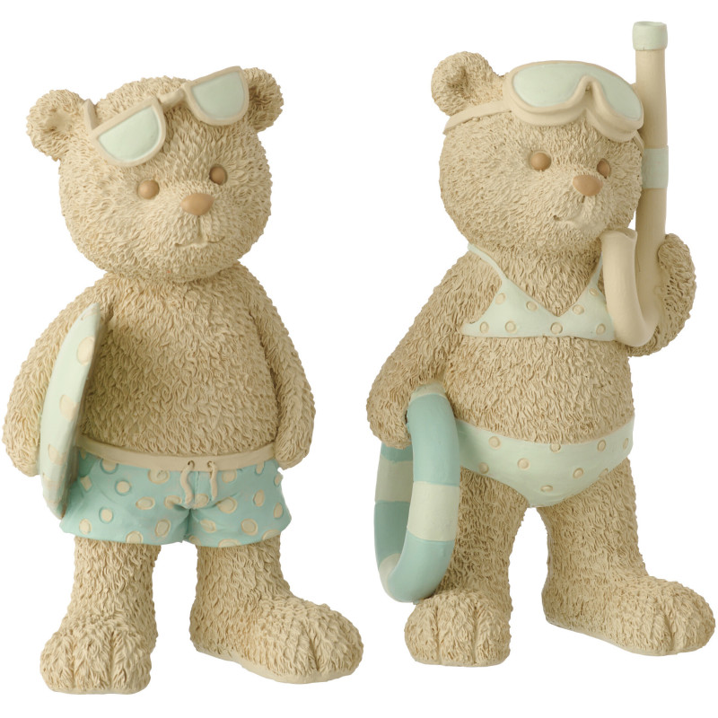 OURS FILLE/GARÇ BEI/BL L ASS2 (15,5x12,8x23,2cm) 