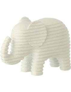 ÉLÉPHANT LIGNÉ POLYRÉS BLA S (15,5x6x10,5cm) 