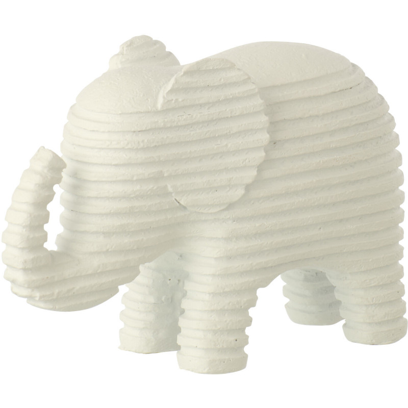 ÉLÉPHANT LIGNÉ POLYRÉS BLA S (15,5x6x10,5cm) 