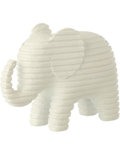 ÉLÉPHANT LIGNÉ POLYRÉS BLA L (22,2x9x16,7cm) 
