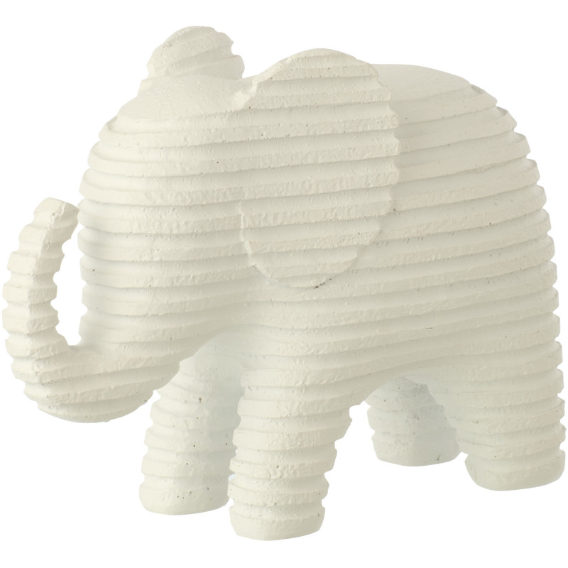 ÉLÉPHANT LIGNÉ POLYRÉS BLA L (22,2x9x16,7cm) 