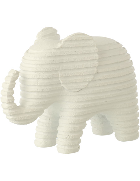 ÉLÉPHANT LIGNÉ POLYRÉS BLA L (22,2x9x16,7cm) 