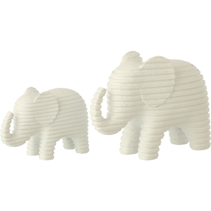 ÉLÉPHANT LIGNÉ POLYRÉS BLA L (22,2x9x16,7cm) 