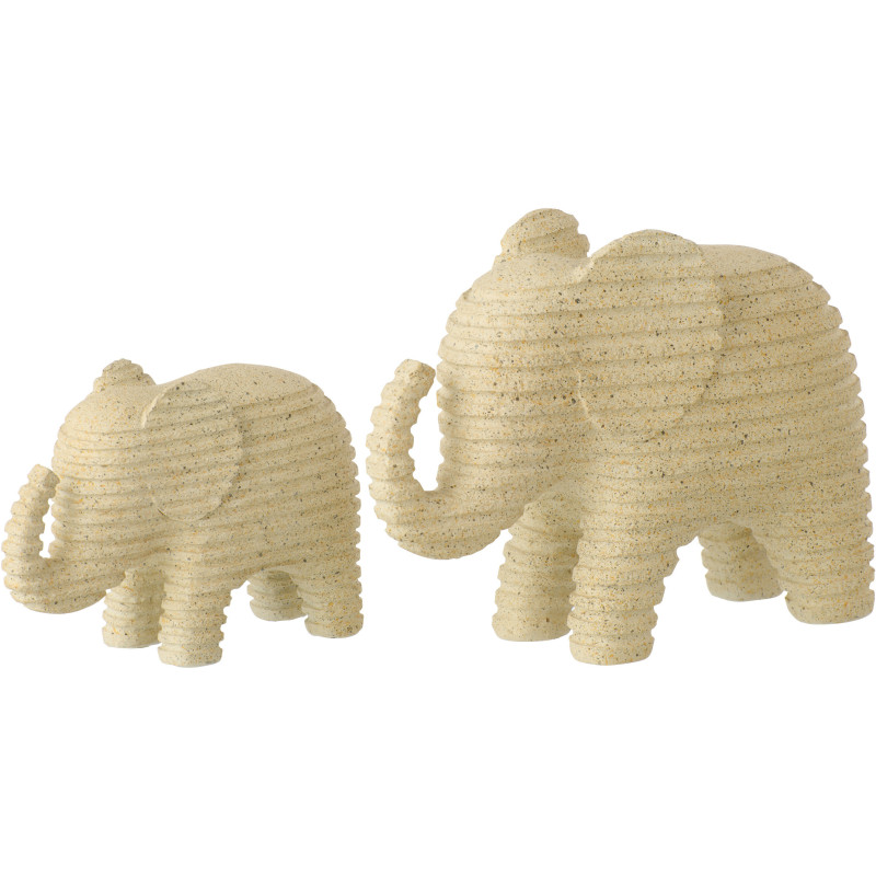 ÉLÉPHANT LIGNÉ POLYRÉS BEI L (22,2x9x16,7cm) 