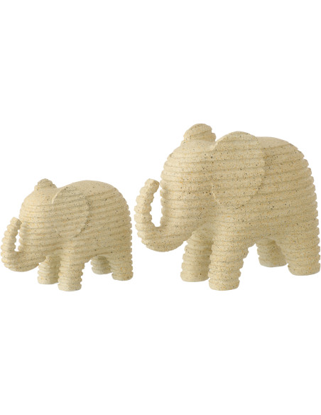 ÉLÉPHANT LIGNÉ POLYRÉS BEI L (22,2x9x16,7cm) 