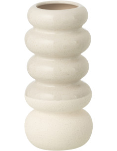 VASE ANNEAUX PORCELAINE BLA S (10,5x10,5x23,5cm) 