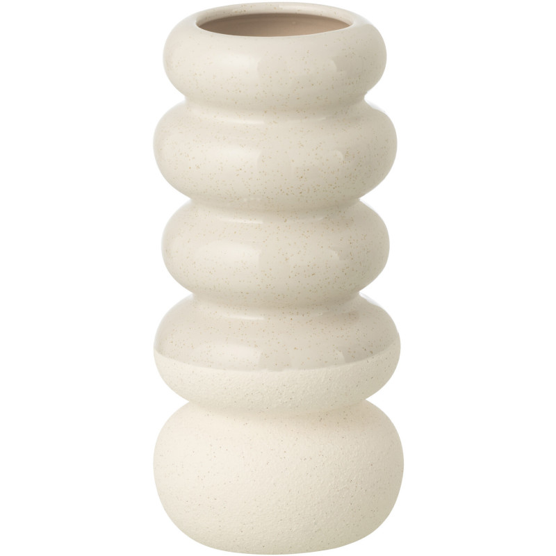 VASE ANNEAUX PORCELAINE BLA S (10,5x10,5x23,5cm) 