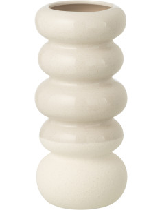VASE ANNEAUX PORCELAINE BLA L (13,5x13,5x30,5cm) 