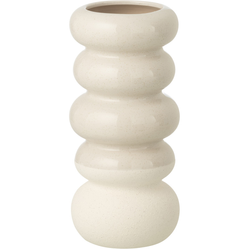VASE ANNEAUX PORCELAINE BLA L (13,5x13,5x30,5cm) 