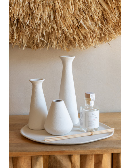 Lot de 3 Vases soliflore design wabi-sabi Porcelaine Blanc Stilte J-Line - 2