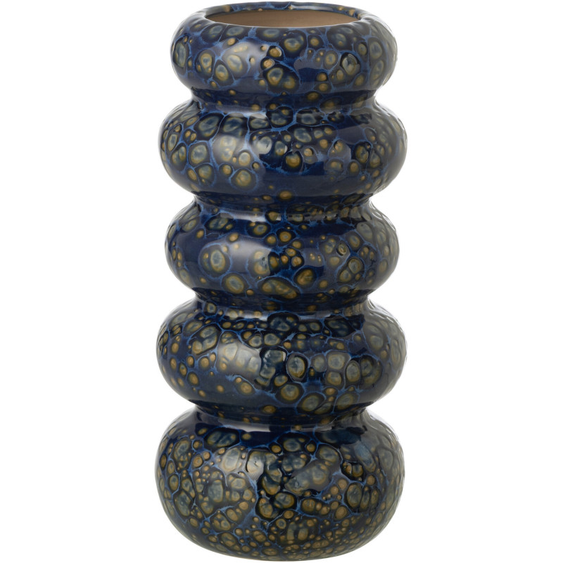 VASE ANNEAUX POIS PORCEL BL S (10,5x10,5x23,5cm) 