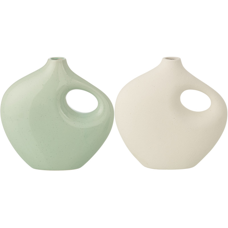 VASE LEA PORCEL VRT/BLA L ASS2 (19x6x19cm) 