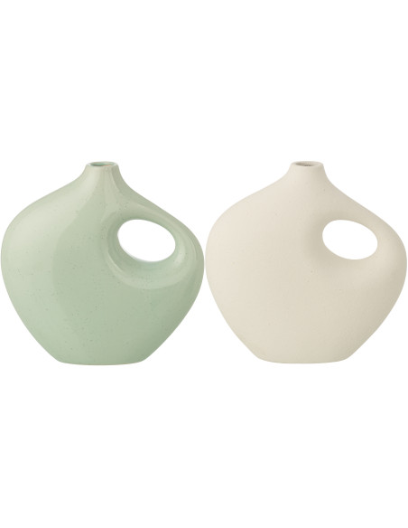 VASE LEA PORCEL VRT/BLA L ASS2 (19x6x19cm) 