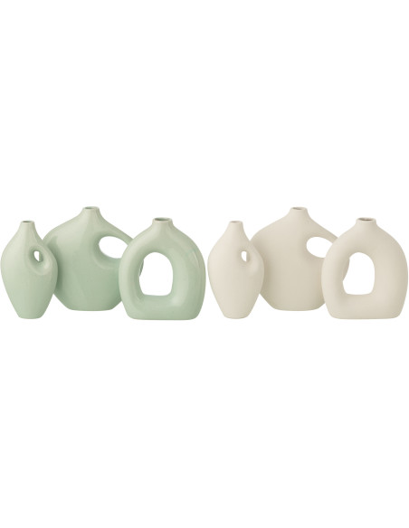 VASE LEA PORCEL VRT/BLA L ASS2 (19x6x19cm) 