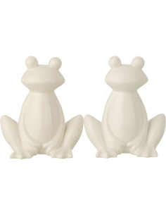 GRENOUILLE PORCELAINE BLA ASS2 (15,5x11x18cm) 