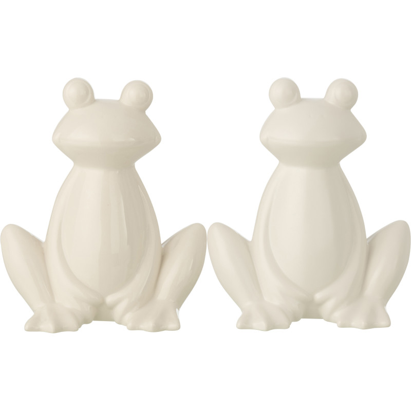 GRENOUILLE PORCELAINE BLA ASS2 (15,5x11x18cm) 