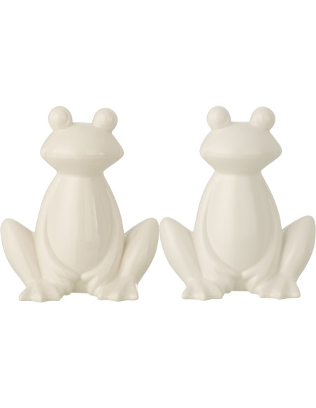 GRENOUILLE PORCELAINE BLA ASS2 (15,5x11x18cm) 
