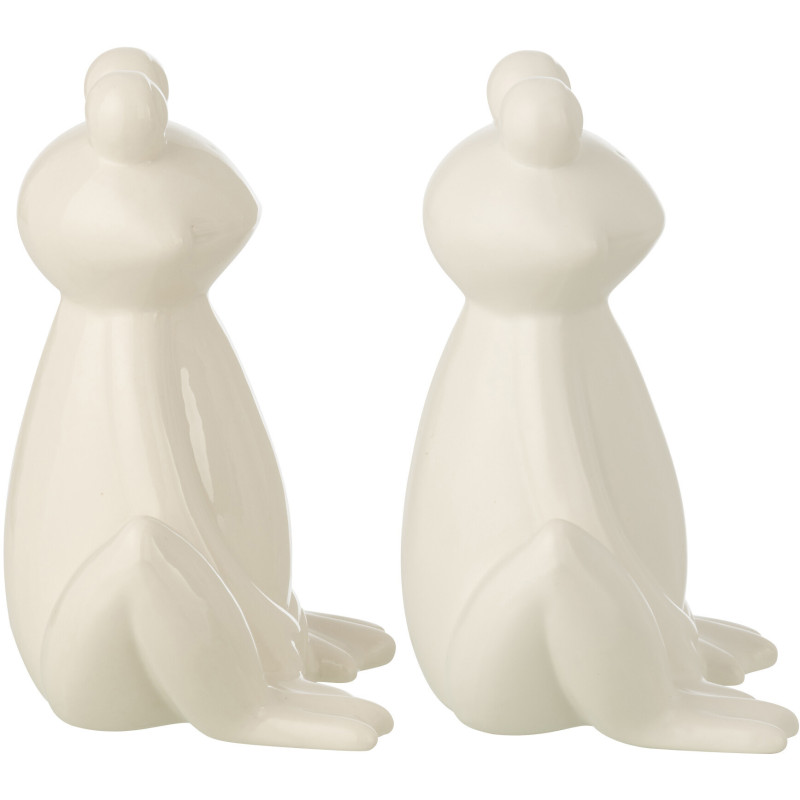 GRENOUILLE PORCELAINE BLA ASS2 (15,5x11x18cm) 