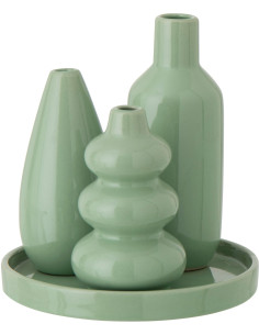 S/4 VASE PLATEAU PORCEL GR V (14,5x14,5x15cm) 