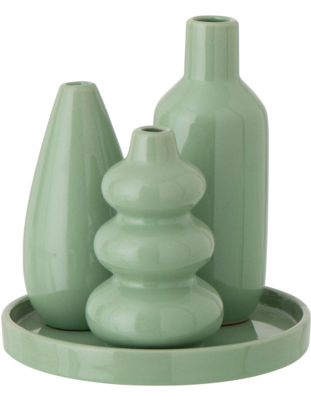 S/4 VASE PLATEAU PORCEL GR V (14,5x14,5x15cm) 