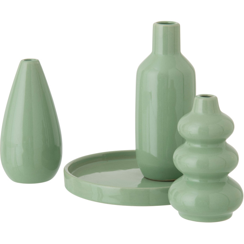 S/4 VASE PLATEAU PORCEL GR V (14,5x14,5x15cm) 