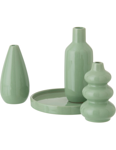 S/4 VASE PLATEAU PORCEL GR V (14,5x14,5x15cm) 