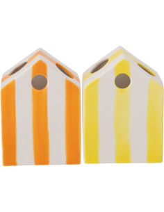 VASE MAIS BORD MER JAU/OR ASS2 (10,5x7x14,5cm) 