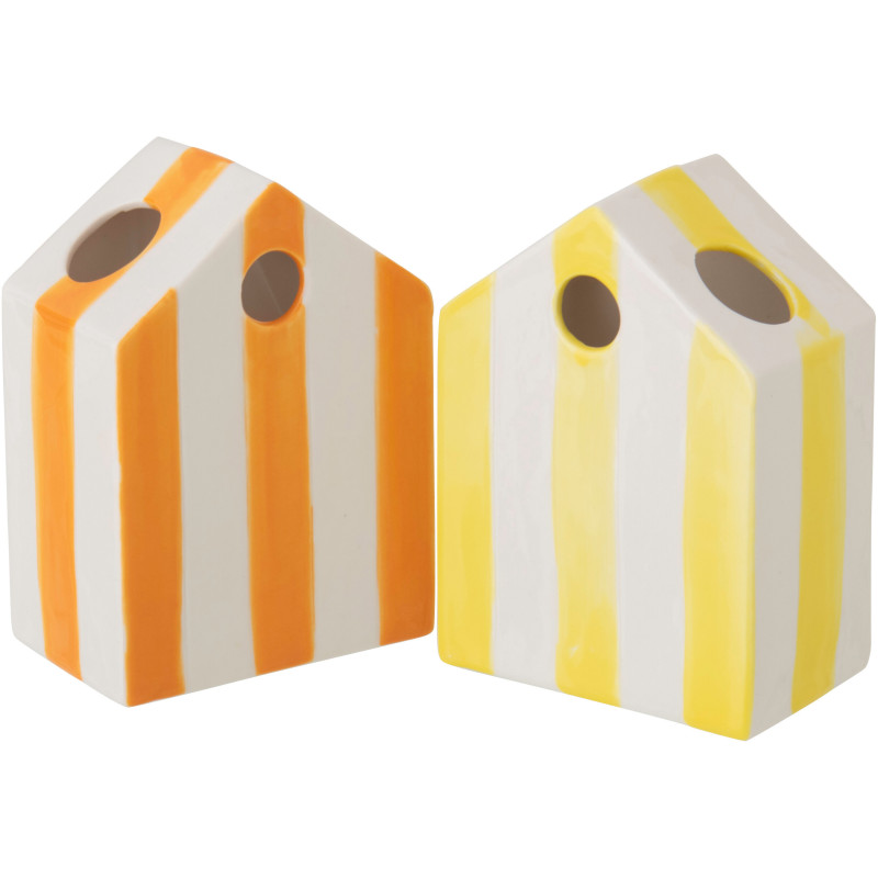 VASE MAIS BORD MER JAU/OR ASS2 (10,5x7x14,5cm) 