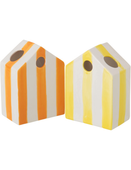 VASE MAIS BORD MER JAU/OR ASS2 (10,5x7x14,5cm) 