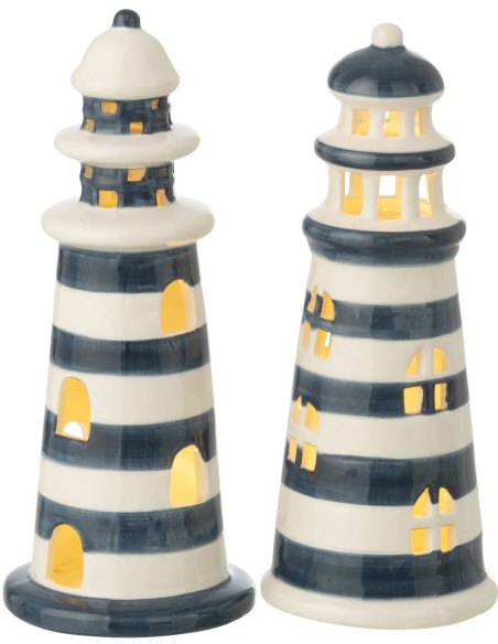 PHARE LED PORCEL BLA/BL S ASS2 (8,5x8,5x20cm) 