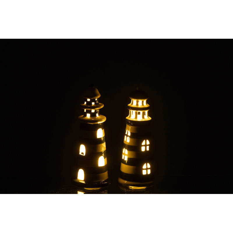 PHARE LED PORCEL BLA/BL S ASS2 (8,5x8,5x20cm) 