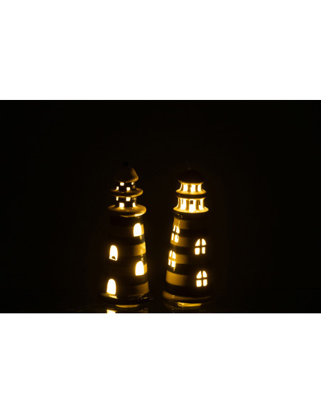 PHARE LED PORCEL BLA/BL S ASS2 (8,5x8,5x20cm) 