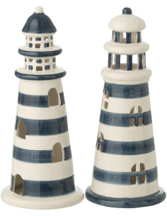 PHARE LED PORCEL BLA/BL L ASS2 (11,5x11,5x26,5cm) 