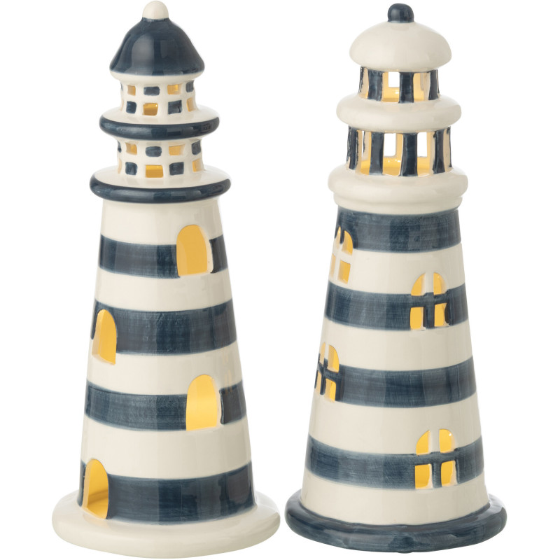 PHARE LED PORCEL BLA/BL L ASS2 (11,5x11,5x26,5cm) 