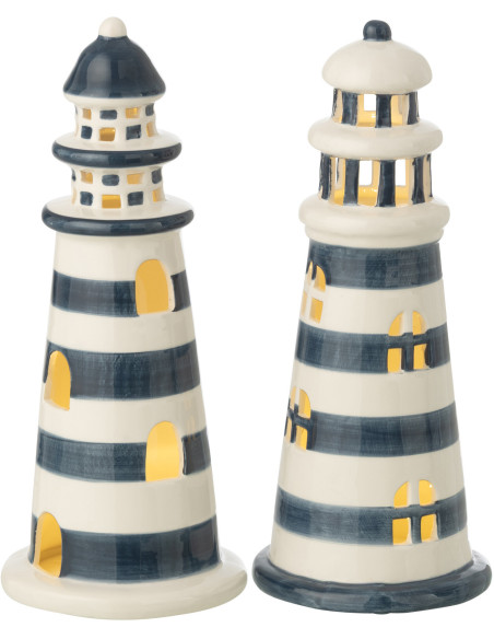 PHARE LED PORCEL BLA/BL L ASS2 (11,5x11,5x26,5cm) 