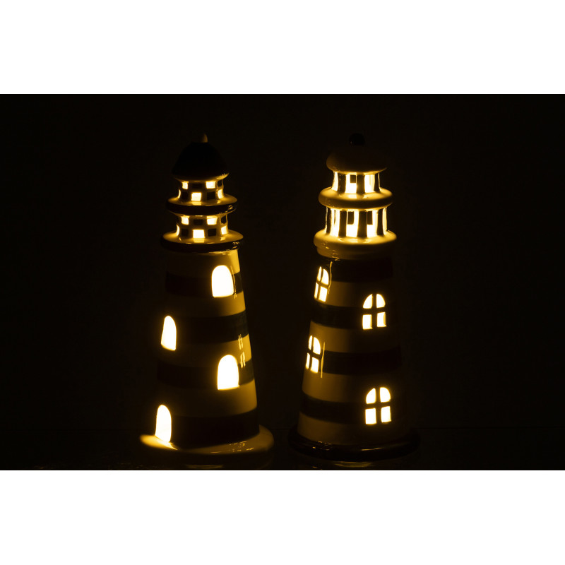 PHARE LED PORCEL BLA/BL L ASS2 (11,5x11,5x26,5cm) 