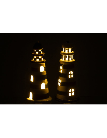 PHARE LED PORCEL BLA/BL L ASS2 (11,5x11,5x26,5cm) 