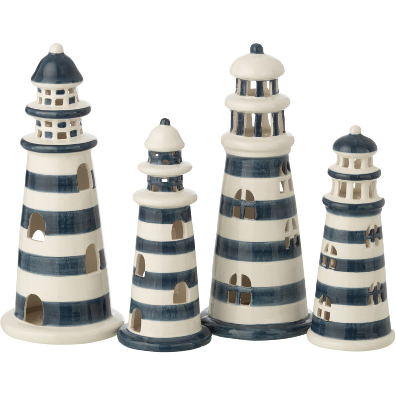 PHARE LED PORCEL BLA/BL L ASS2 (11,5x11,5x26,5cm) 