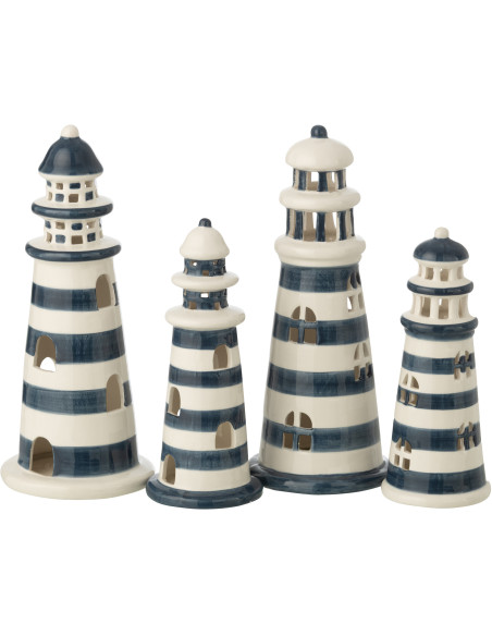 PHARE LED PORCEL BLA/BL L ASS2 (11,5x11,5x26,5cm) 