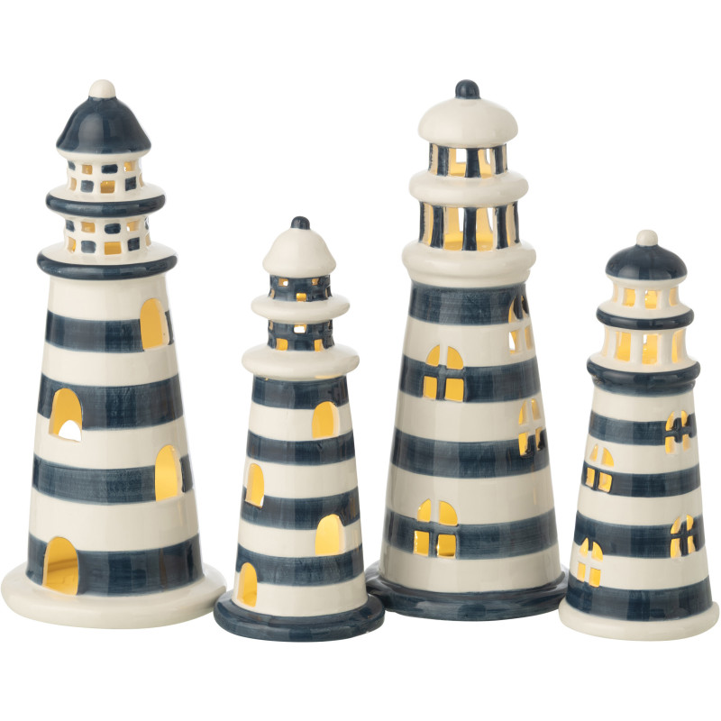 PHARE LED PORCEL BLA/BL L ASS2 (11,5x11,5x26,5cm) 