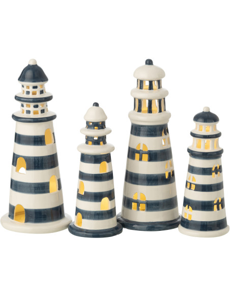 PHARE LED PORCEL BLA/BL L ASS2 (11,5x11,5x26,5cm) 