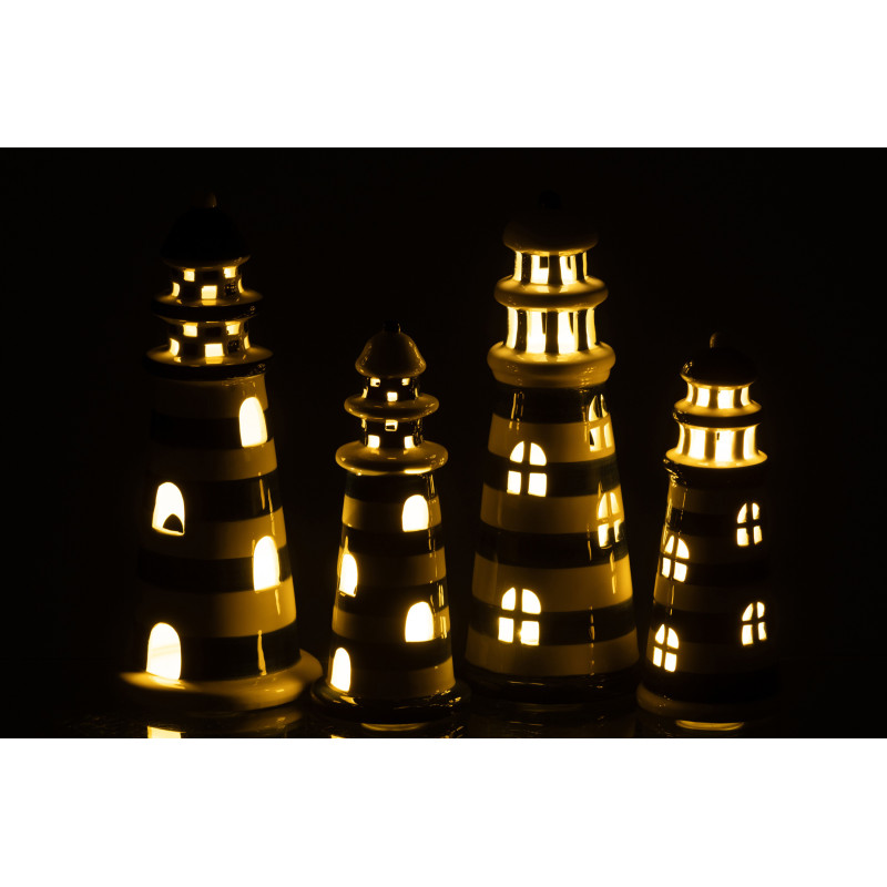 PHARE LED PORCEL BLA/BL L ASS2 (11,5x11,5x26,5cm) 