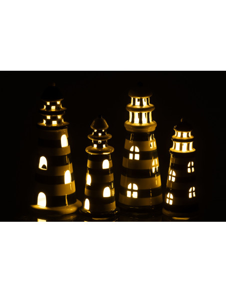 PHARE LED PORCEL BLA/BL L ASS2 (11,5x11,5x26,5cm) 